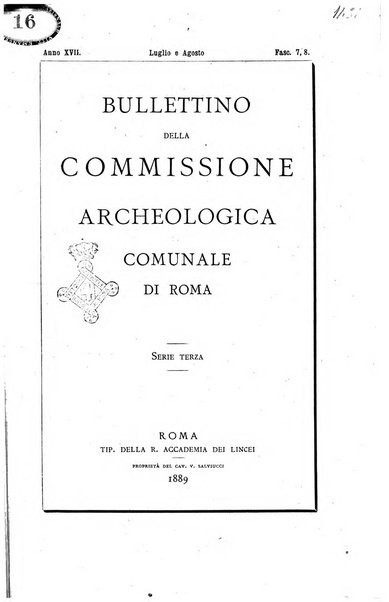 Bullettino della Commissione archeologica comunale di Roma