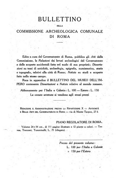 Bullettino della Commissione archeologica comunale di Roma