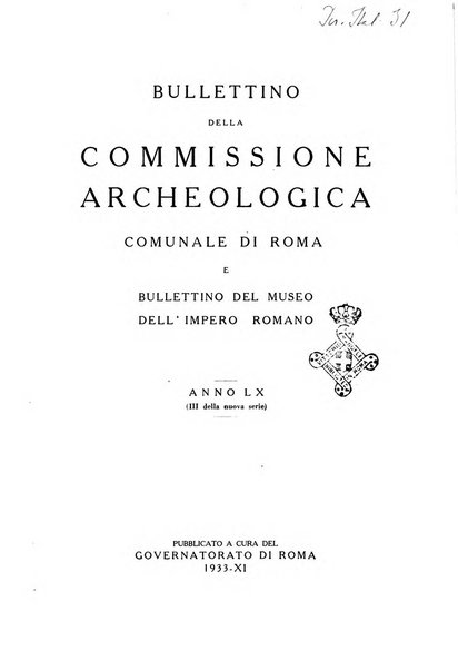 Bullettino della Commissione archeologica comunale di Roma