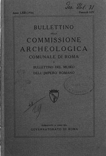 Bullettino della Commissione archeologica comunale di Roma