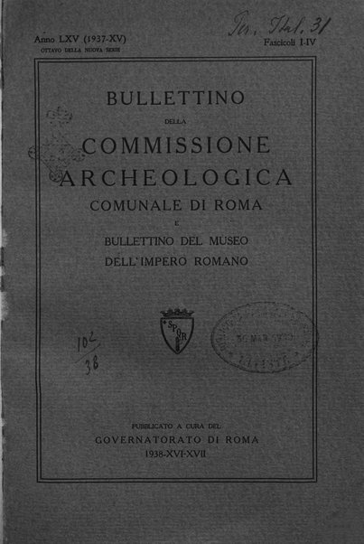 Bullettino della Commissione archeologica comunale di Roma