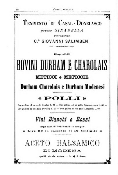 L' Italia agricola giornale di agricoltura