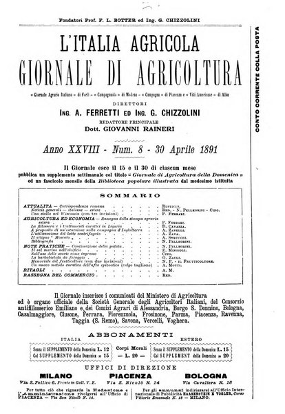 L' Italia agricola giornale di agricoltura