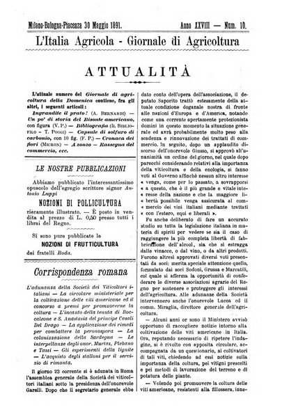 L' Italia agricola giornale di agricoltura