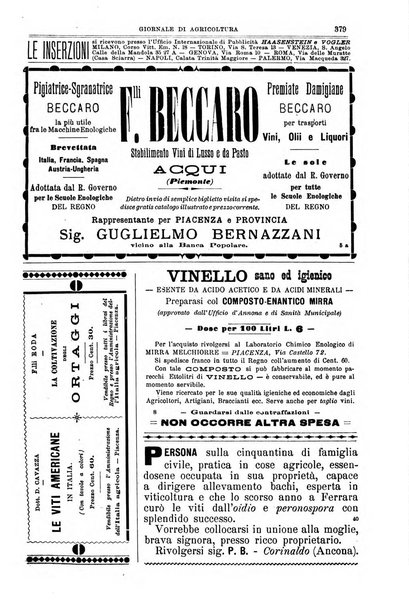 L' Italia agricola giornale di agricoltura