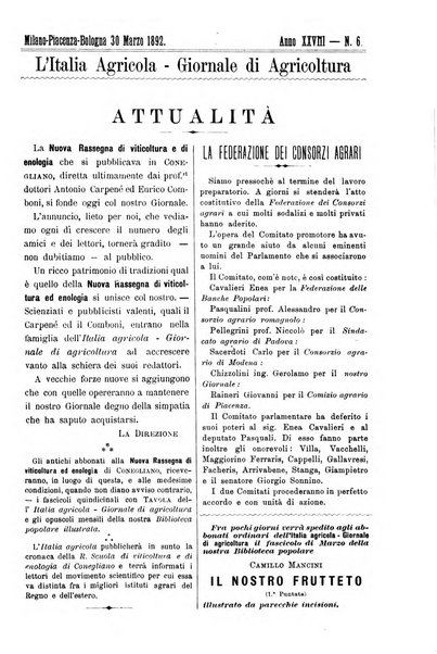 L' Italia agricola giornale di agricoltura