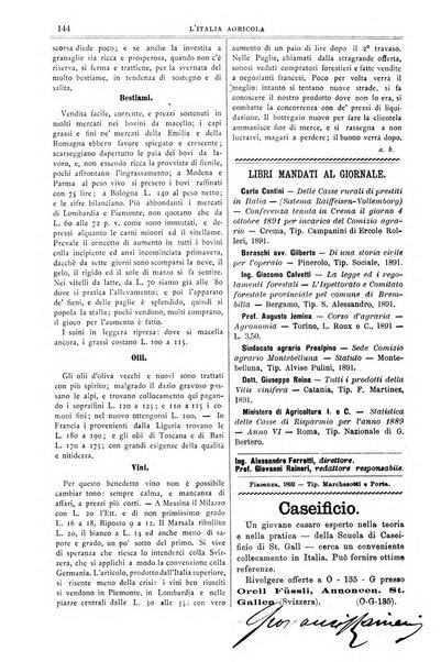 L' Italia agricola giornale di agricoltura