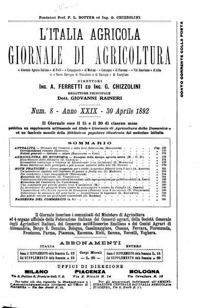 L' Italia agricola giornale di agricoltura