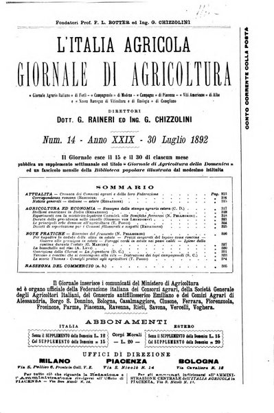 L' Italia agricola giornale di agricoltura