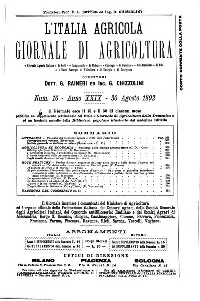 L' Italia agricola giornale di agricoltura