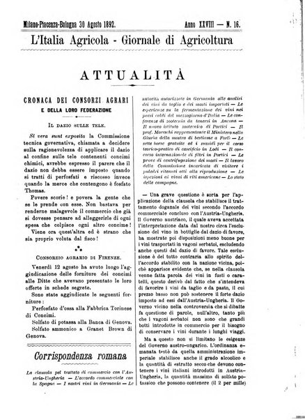 L' Italia agricola giornale di agricoltura