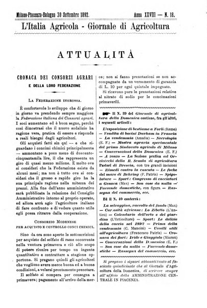 L' Italia agricola giornale di agricoltura