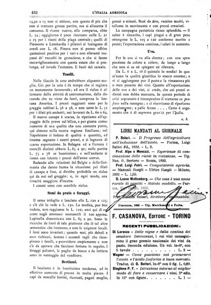 L' Italia agricola giornale di agricoltura