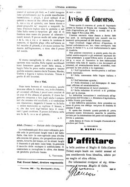 L' Italia agricola giornale di agricoltura