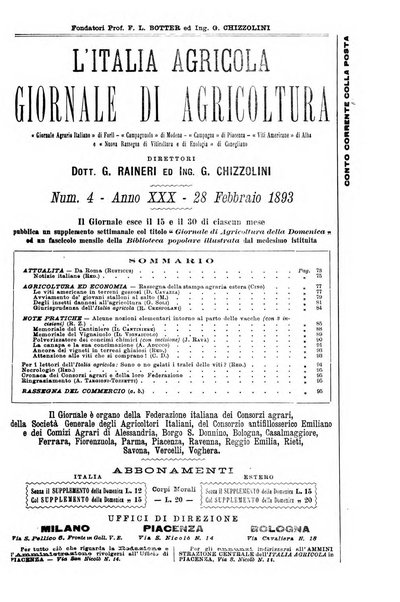 L' Italia agricola giornale di agricoltura