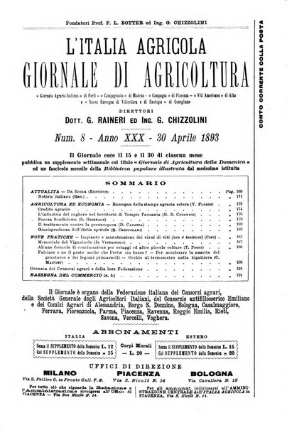 L' Italia agricola giornale di agricoltura