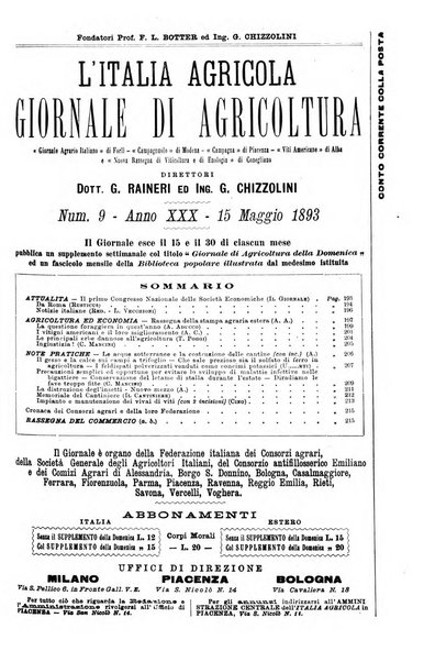 L' Italia agricola giornale di agricoltura