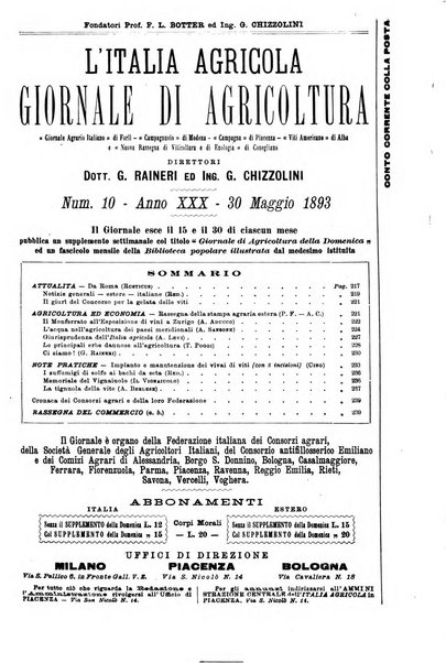 L' Italia agricola giornale di agricoltura