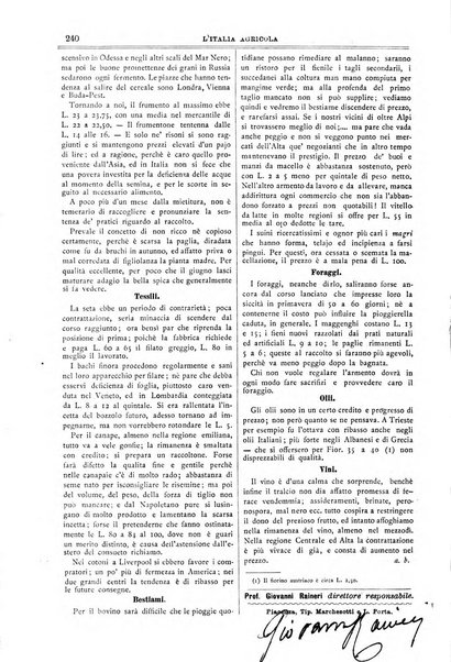 L' Italia agricola giornale di agricoltura