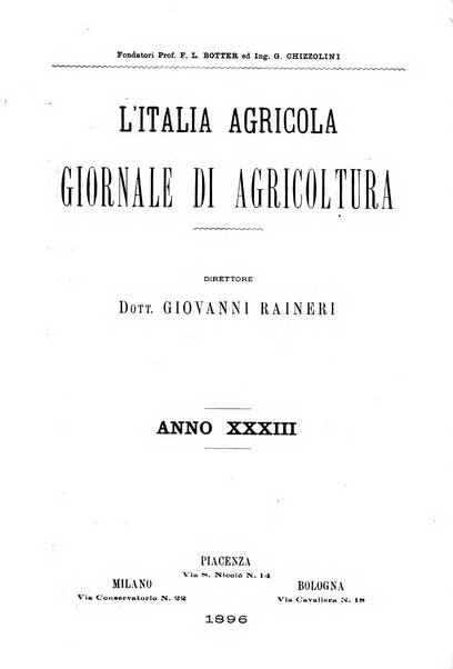 L' Italia agricola giornale di agricoltura