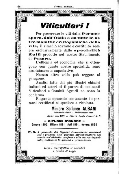 L' Italia agricola giornale di agricoltura