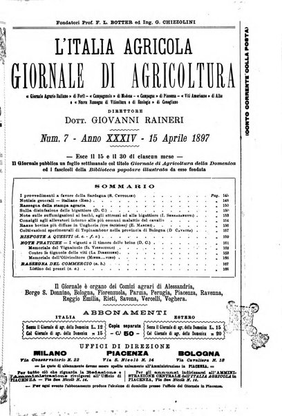 L' Italia agricola giornale di agricoltura