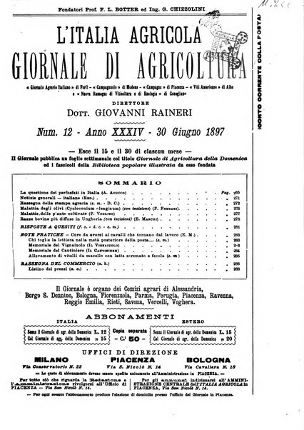 L' Italia agricola giornale di agricoltura