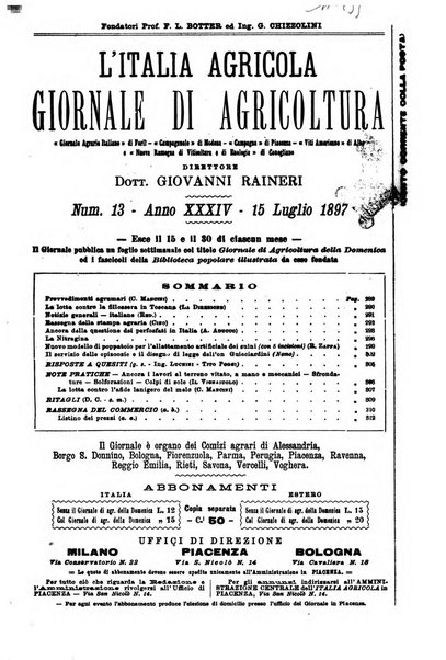 L' Italia agricola giornale di agricoltura