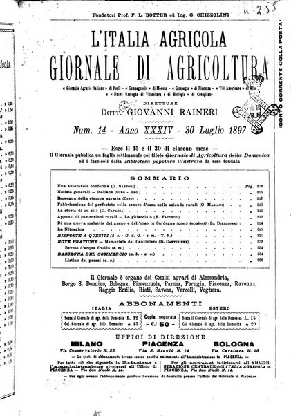 L' Italia agricola giornale di agricoltura