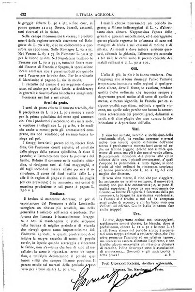 L' Italia agricola giornale di agricoltura