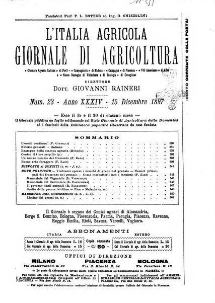 L' Italia agricola giornale di agricoltura