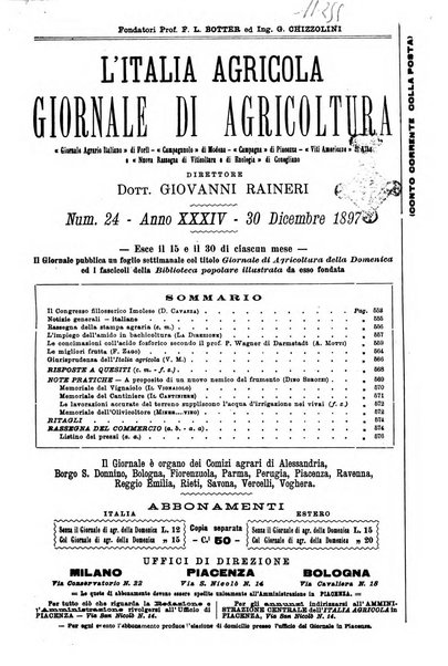 L' Italia agricola giornale di agricoltura