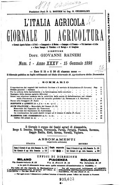 L' Italia agricola giornale di agricoltura