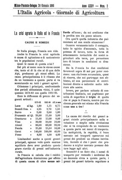 L' Italia agricola giornale di agricoltura