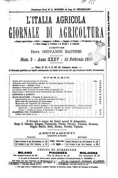 L' Italia agricola giornale di agricoltura