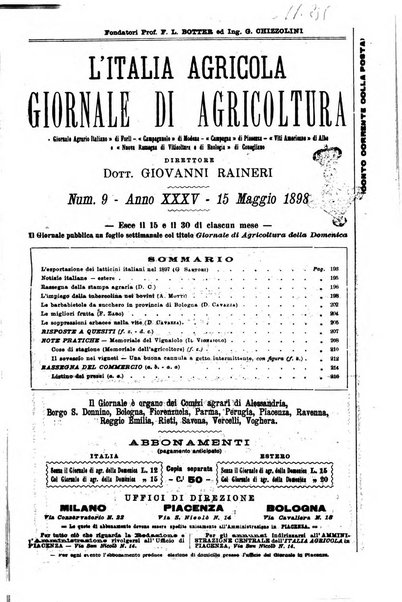 L' Italia agricola giornale di agricoltura