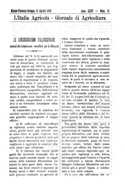 L' Italia agricola giornale di agricoltura