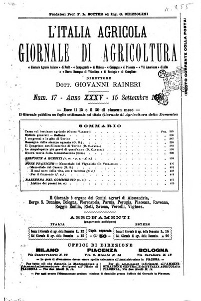 L' Italia agricola giornale di agricoltura