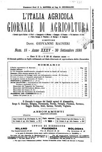 L' Italia agricola giornale di agricoltura