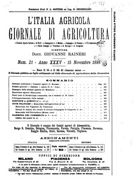 L' Italia agricola giornale di agricoltura