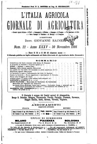 L' Italia agricola giornale di agricoltura