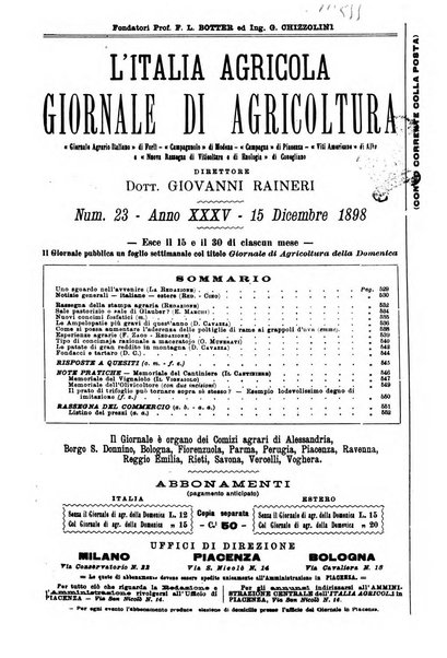 L' Italia agricola giornale di agricoltura