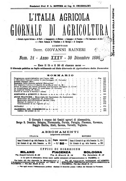 L' Italia agricola giornale di agricoltura