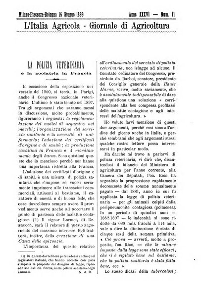 L' Italia agricola giornale di agricoltura