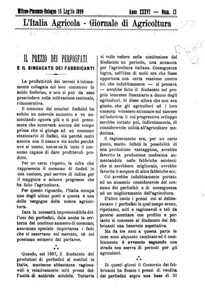 L' Italia agricola giornale di agricoltura