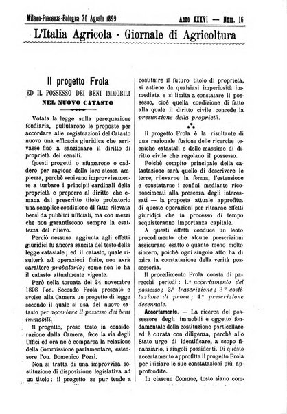 L' Italia agricola giornale di agricoltura