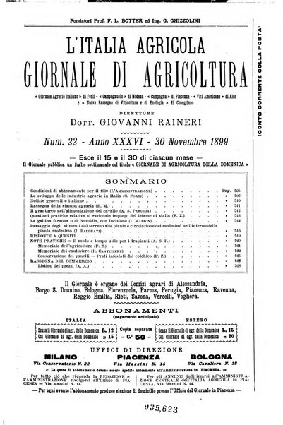 L' Italia agricola giornale di agricoltura