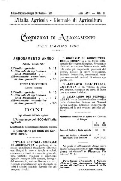 L' Italia agricola giornale di agricoltura