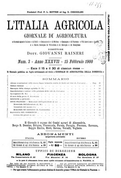 L' Italia agricola giornale di agricoltura