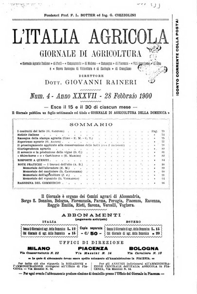 L' Italia agricola giornale di agricoltura